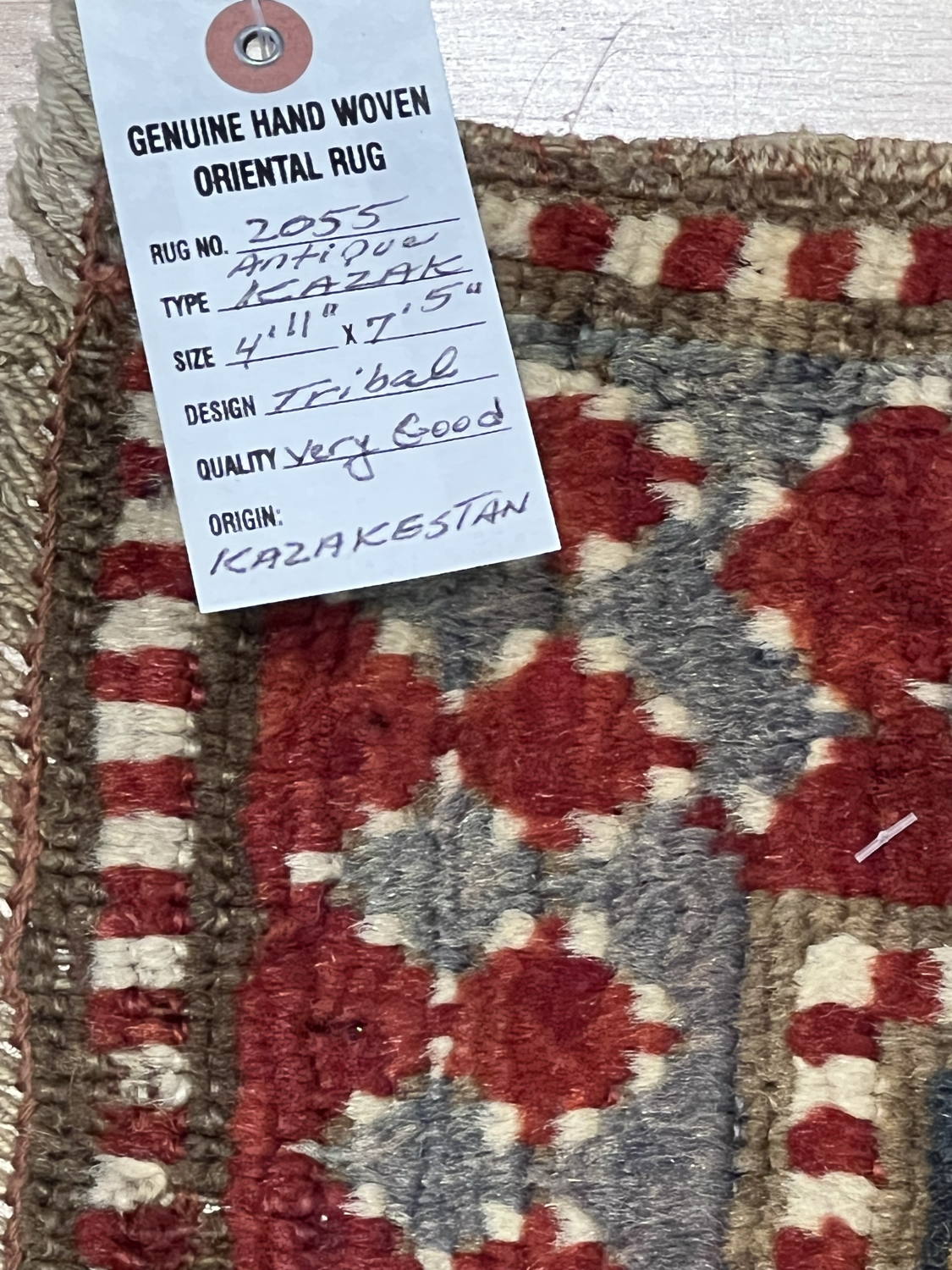 Antique Kazakh Rug - 4'11" x 7'5" - Image 8