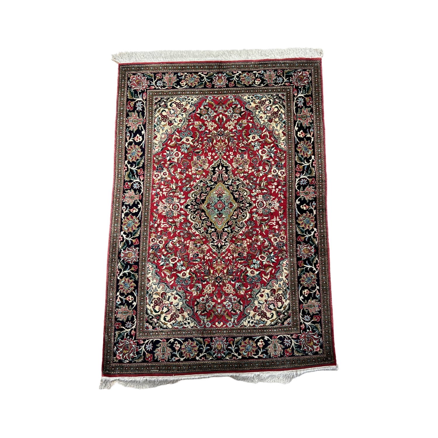 Very Fine All Silk Persian Qom - 3'4" x 5'0"