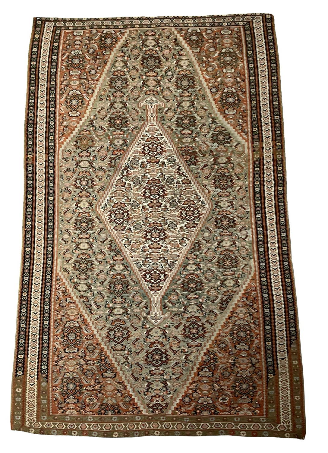 Super Fine Antique Persian Kurd Senneh Kilim (Flatweave) - 4'0" x 6'6"
