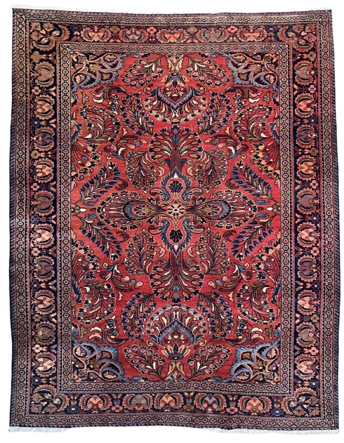 Very Good Antique Persian Lilian - 5'2" x 6'5"