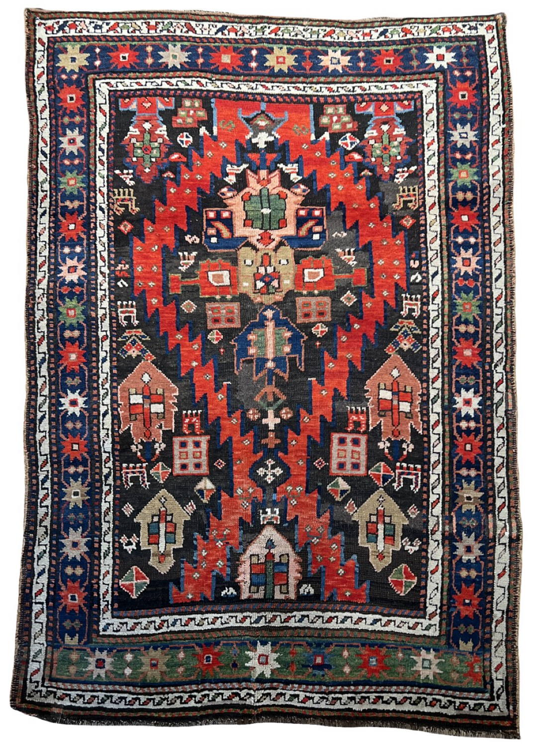 Very Good Antique Caucasian Rug - 3'8" x 5'2"