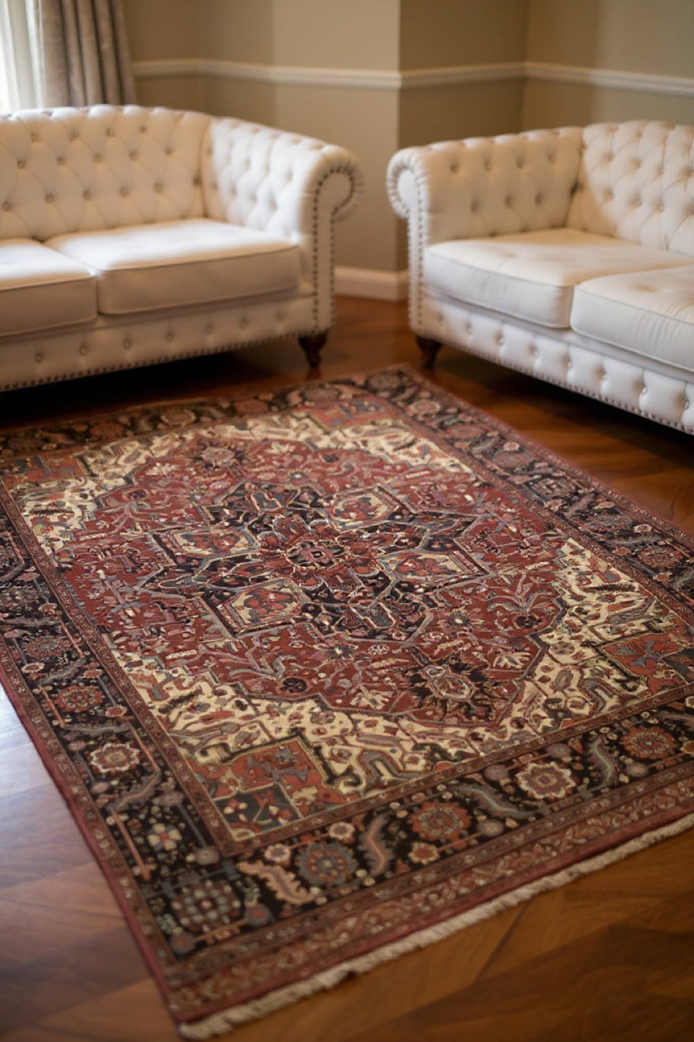 Very Good Antique Persian Heriz - 8'3" x 11'5" - Image 6