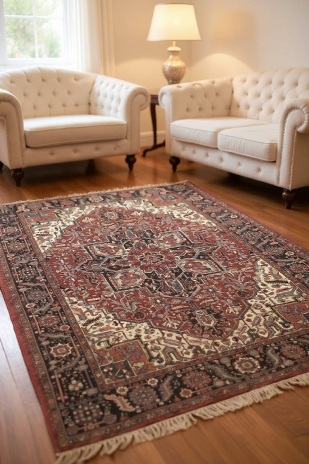 Very Good Antique Persian Heriz - 8'3" x 11'5" - Image 7