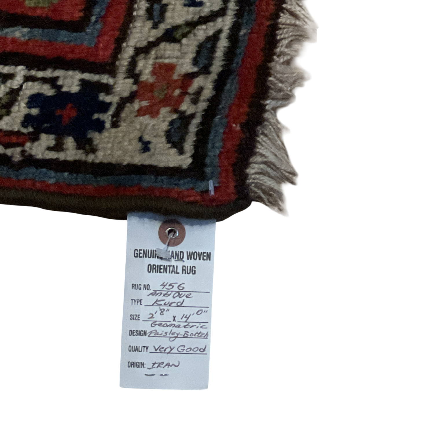 Very Good Antique Persian Kurd - 2'8" x 14'0" - Image 10