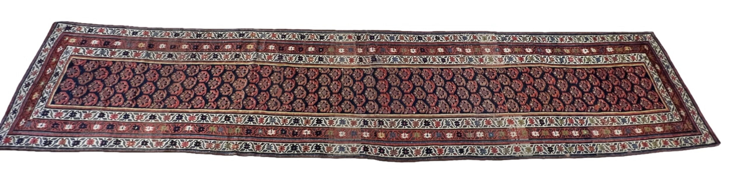 Very Good Antique Persian Kurd - 2'8" x 14'0" - Image 5