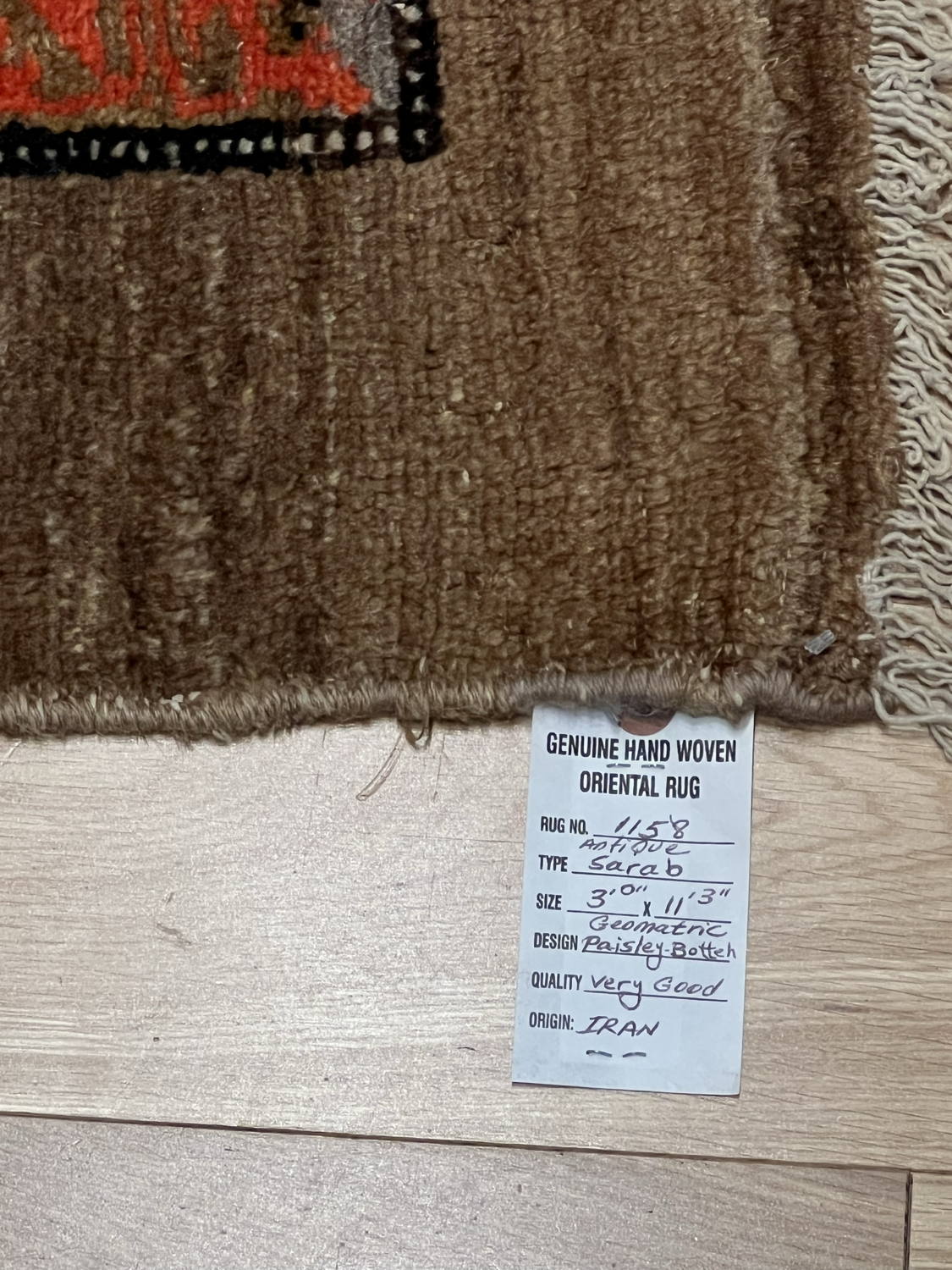 Very Good Antique Persian Sarab - 3'0" x 11'3" - Image 9