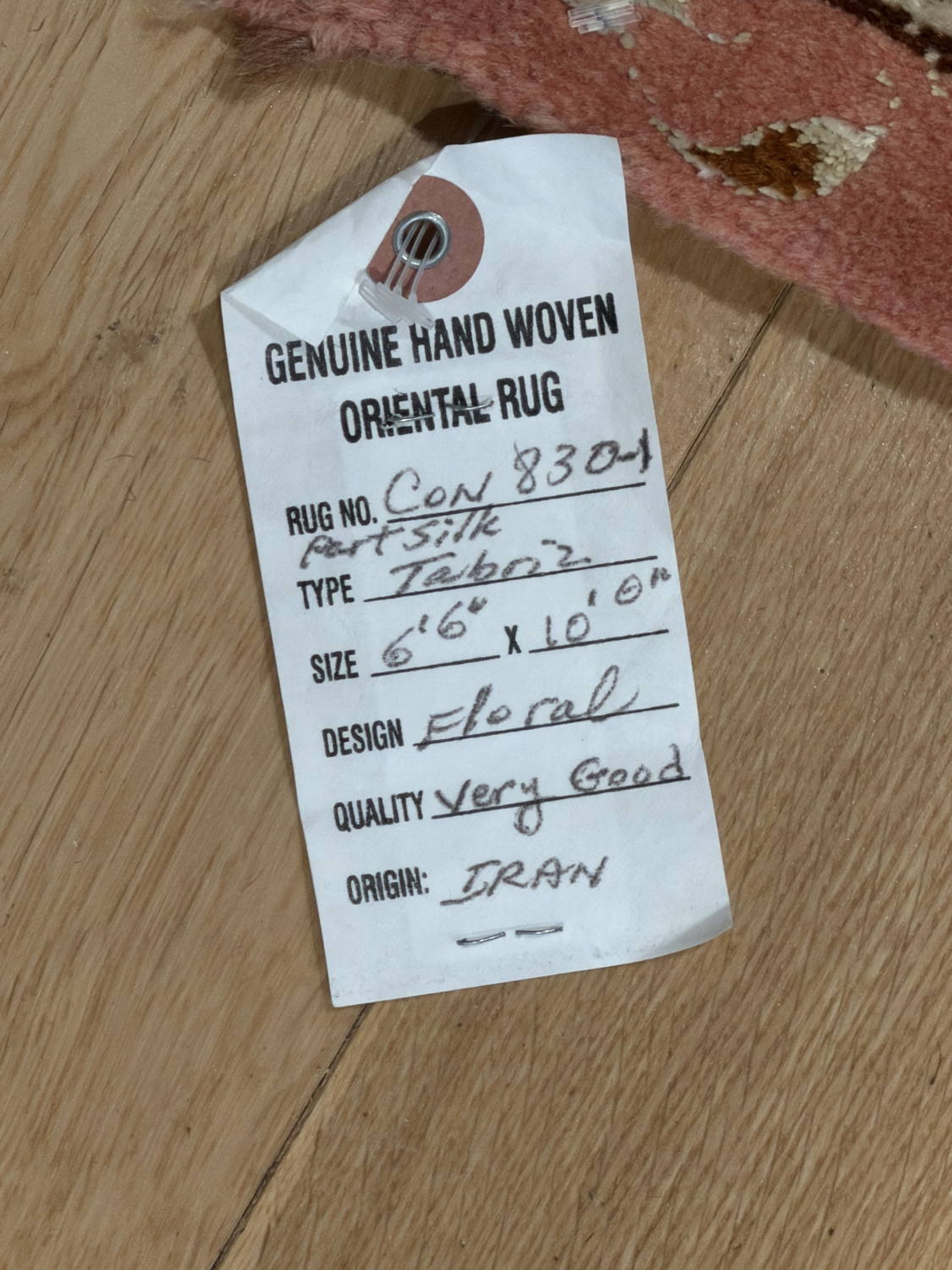 Very Fine Wool & Silk Persian Tabriz - 6'6" x 10'0" - Image 8