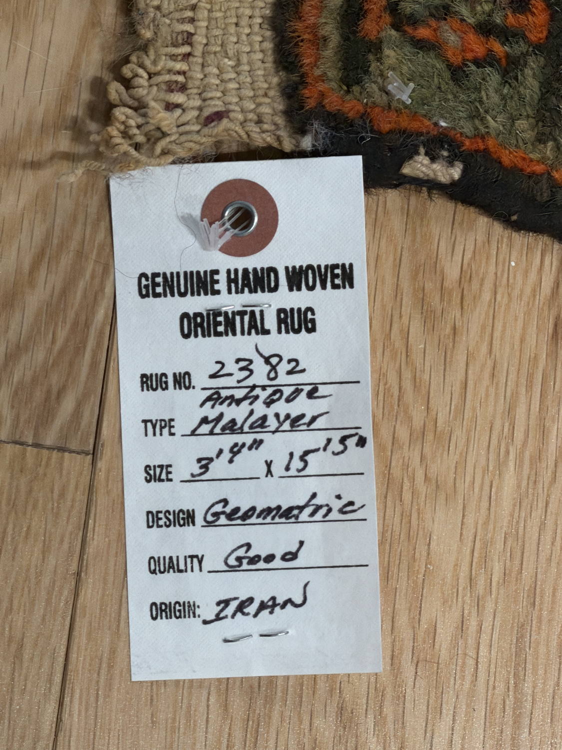 Good Antique Persian Malayer - 3'4" x 15'5" - Image 4