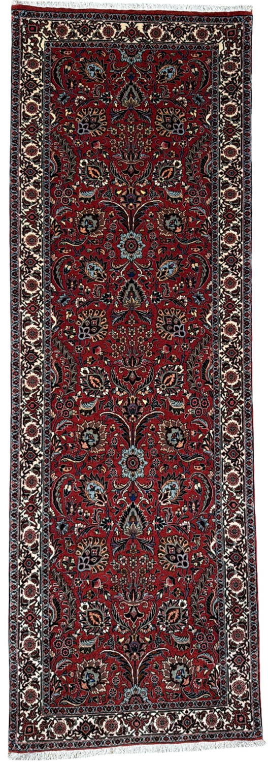 Very Fine Wool & Silk Persian Bijar - 2'10" x 8'4"