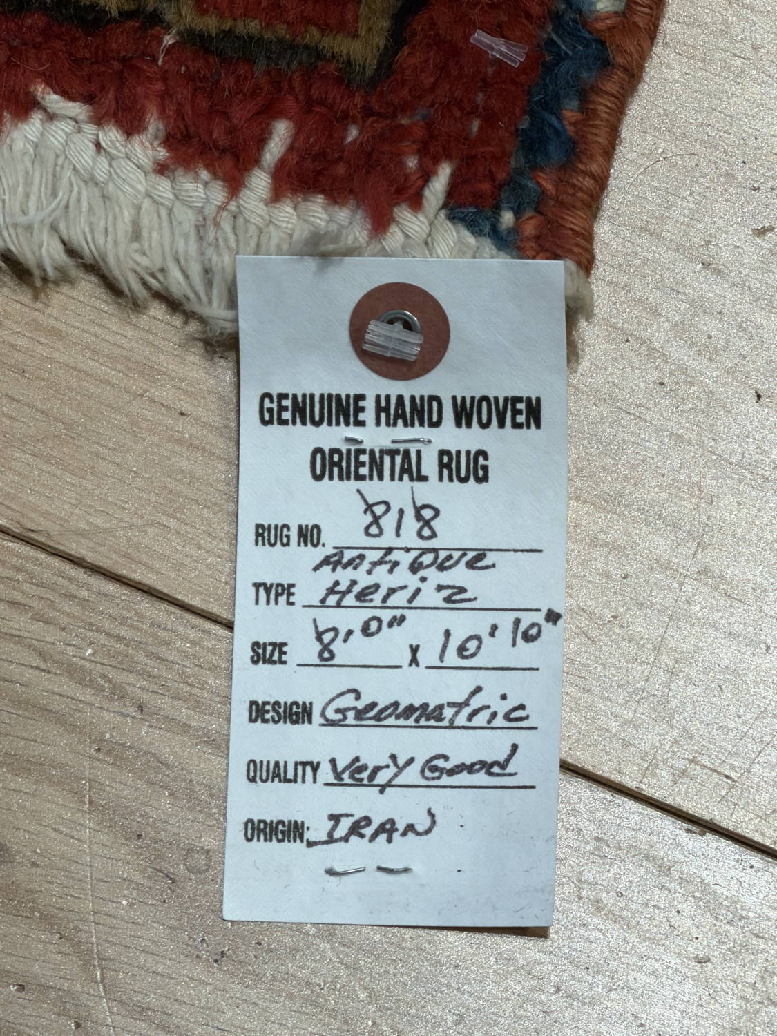 Very Good Antique Persian Heriz - 8'0" x 10'10" - Image 6