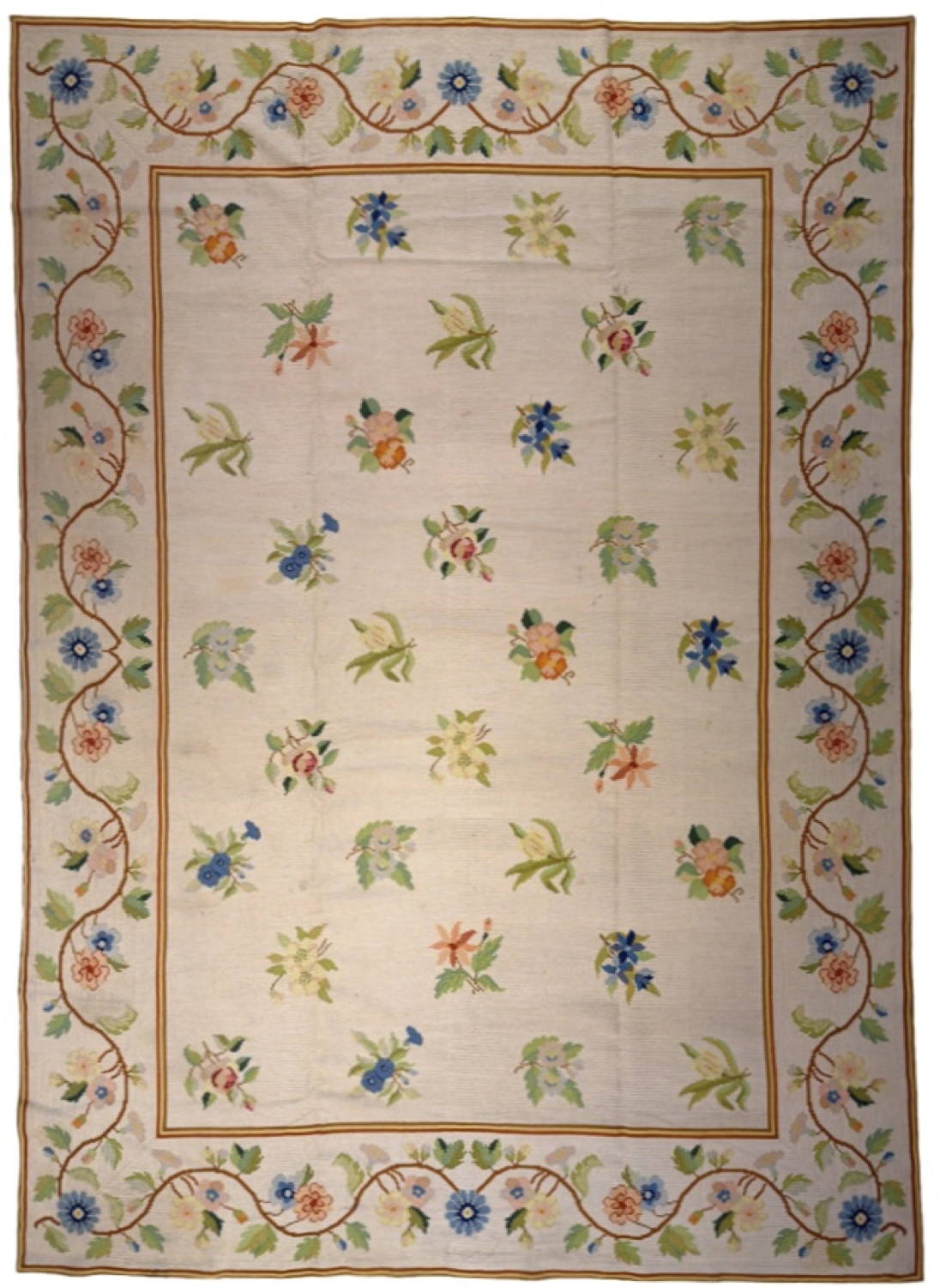 Very Good Old Needlepoint European Flatweave - 8'9" x 12'3"